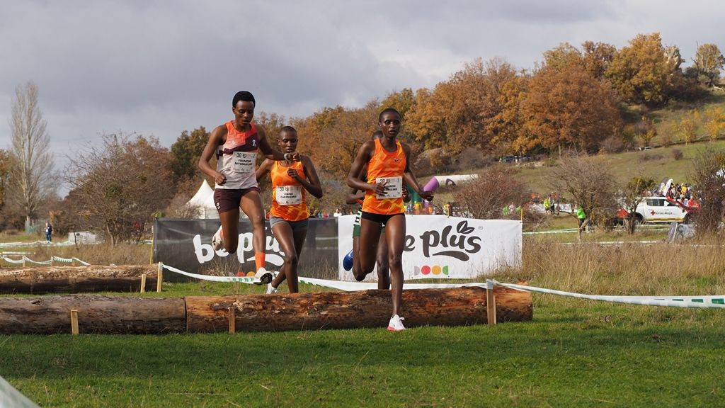 Imagen: Cabeza de carrera en la prueba masculina del Cross de Soria. 