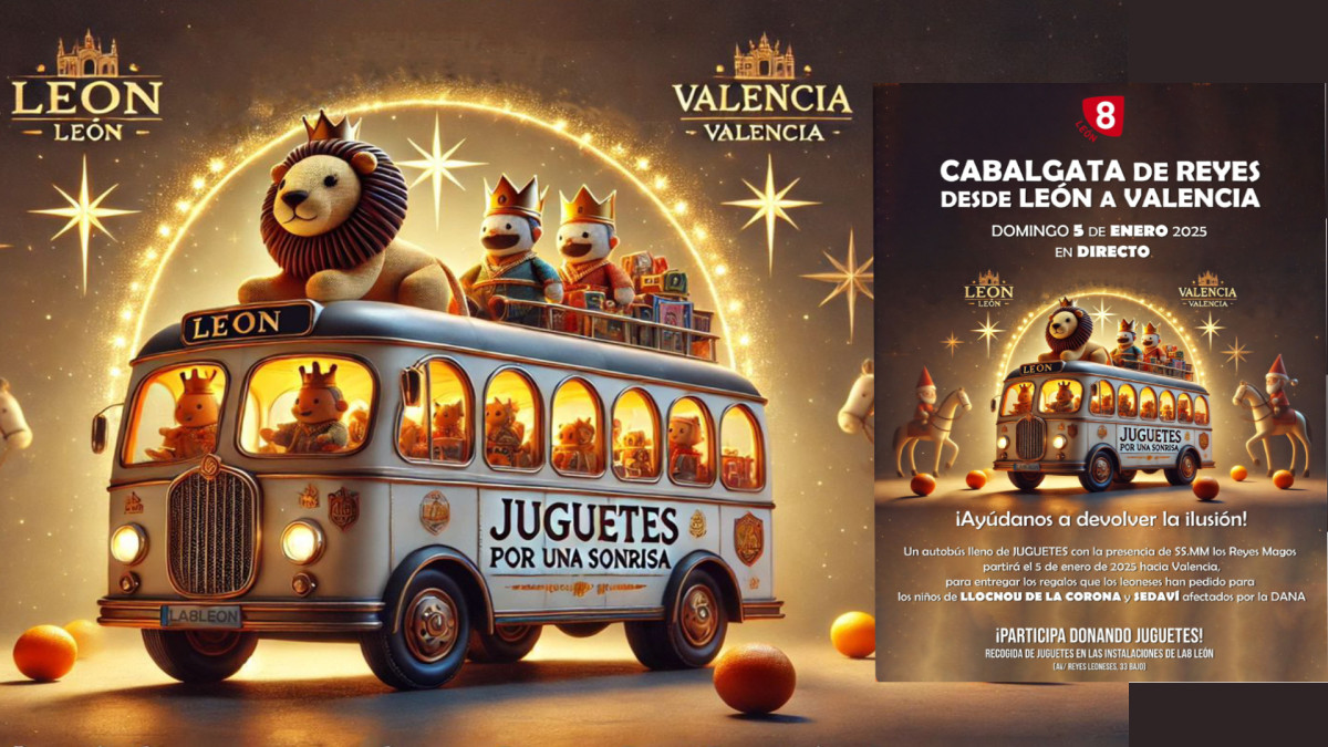 Imagen: Cartel anunciador de la Cabalgata de Reyes desde León a Valencia / La 8 León 