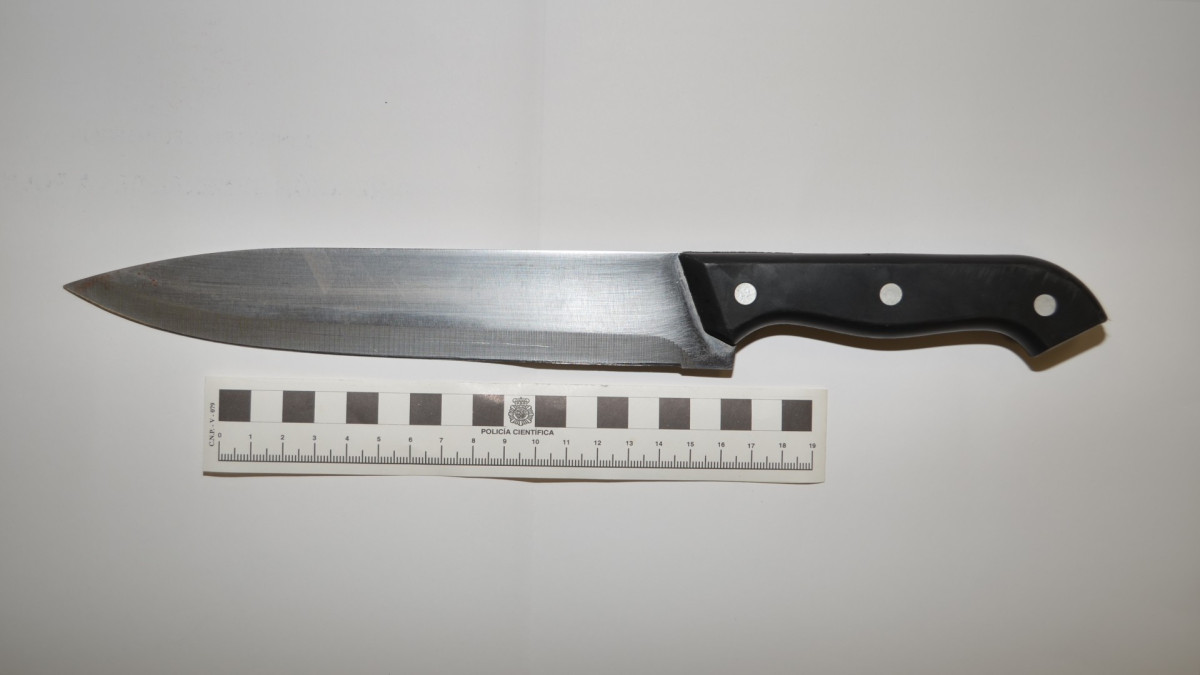Imagen: Se intervino un cuchillo cuya longitud de hoja era de unos 21 centímetros .