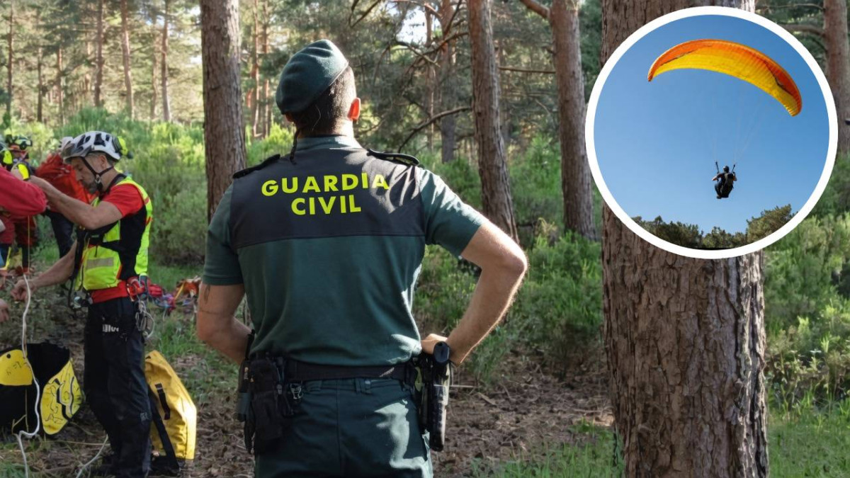Imagen: Agente del operativo de rescate en Cerezo de Arriba, Foto: Guardia Civil, Subdelegación de Segovia