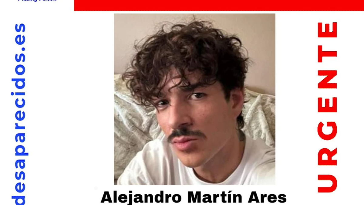 Imagen: SOS Desaparecidos. Imagen de Alejandro Martín, el joven peluquero desaparecido en Ponferrada.