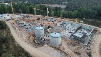 Imagen: Imagen de la nueva EDAR de Soria que comenzará a funcionar el próximo miércoles. 