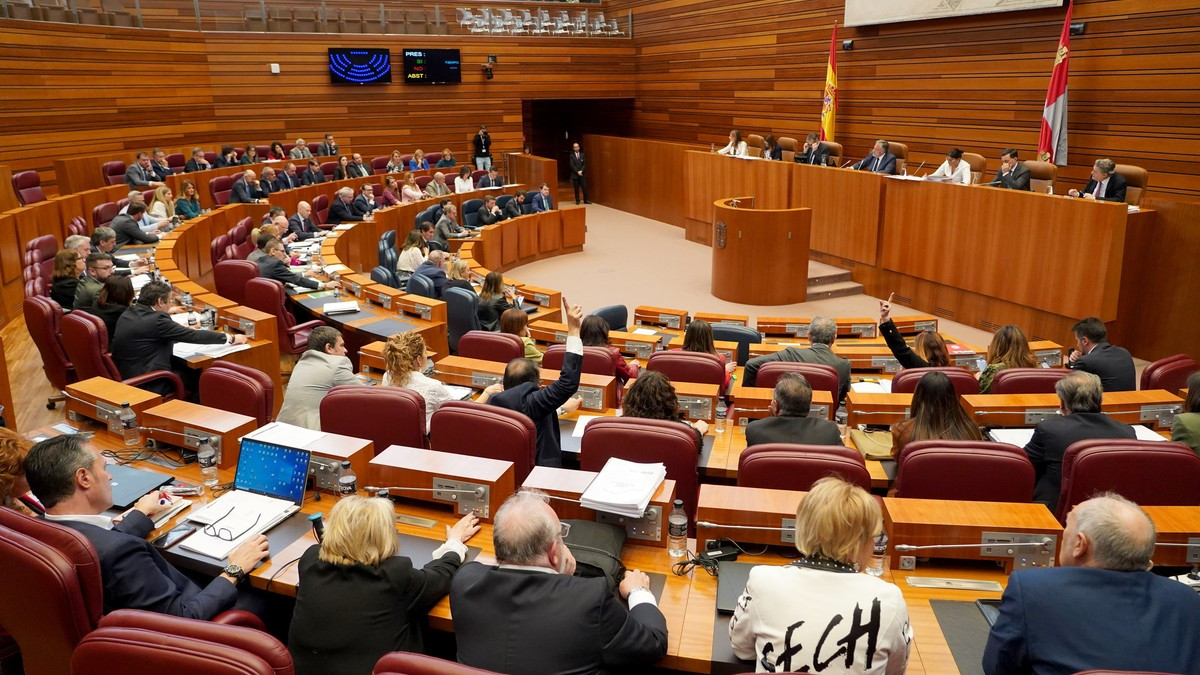 Imagen: Leticia Pérez |  ICAL. Vista general del hemiciclo durante la sesión plenaria en las Cortes de Castilla y León donde se debate la proposición no de ley sobre la tauromaquia.