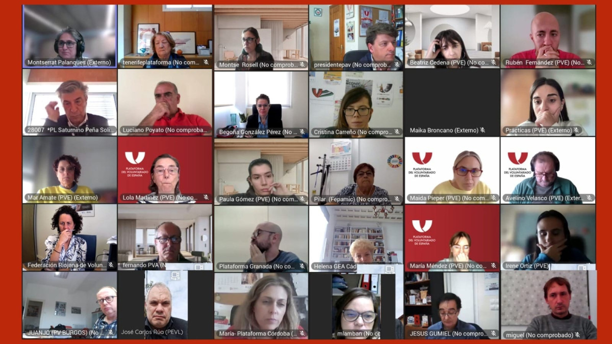 Imagen: reunión de las Plataformas Territoriales de Voluntariado de España organizada por la Plataforma Voluntariado España