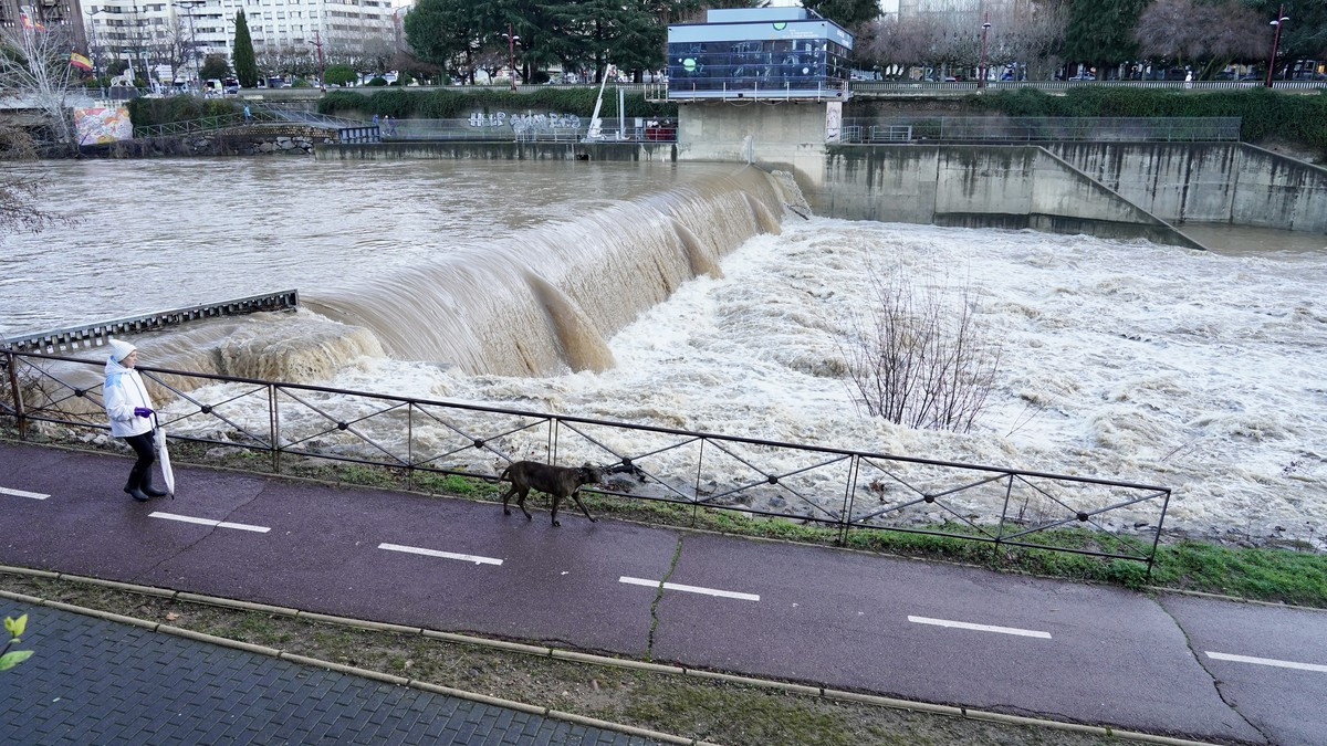 Imagen: Crecida del río Bernesga a su paso por León / Campillo