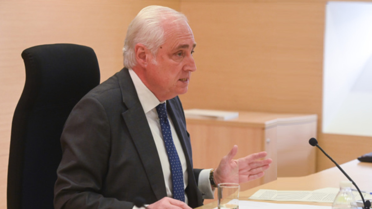 Imagen: Ricardo Ordóñez / ICAL . El presidente del Tribunal Superior de Justicia de Castilla y León, José Luis Concepción, presenta la Memoria del TSJCyL de 2023