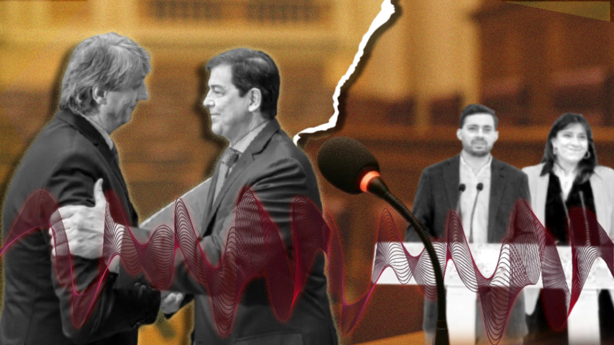 Imagen: Carlos Martínez y Alfonso Fernández Mañueco durante su reunión para intentar desbloquear la renovación de la Mesa de las Cortes de Castilla y León.