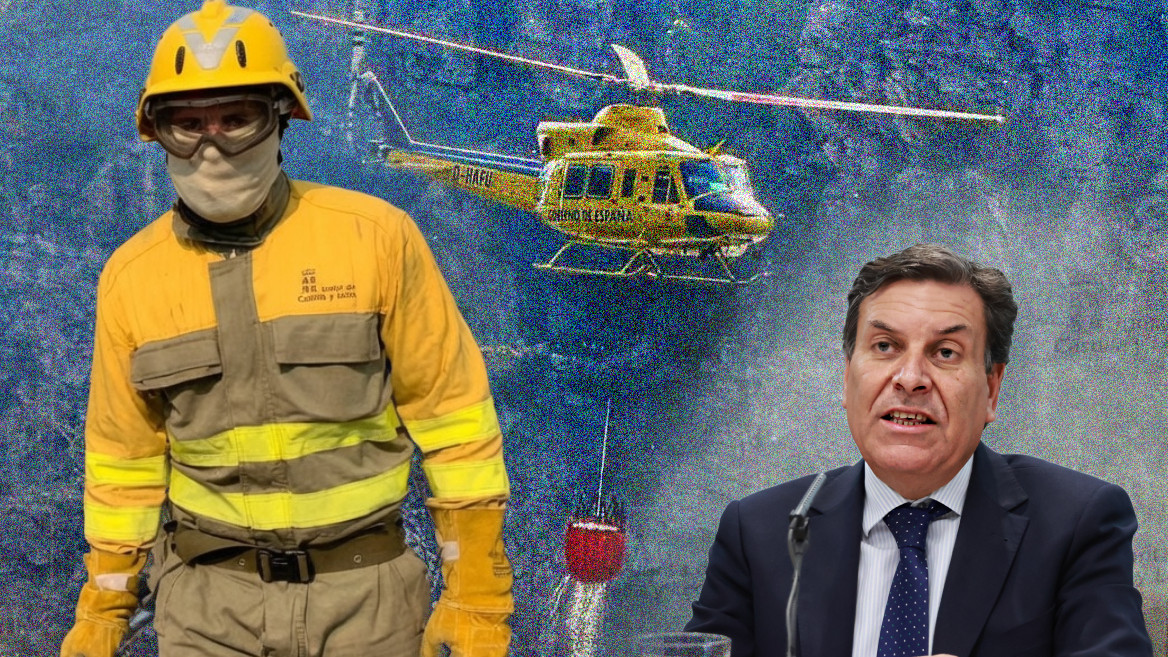 Imagen: Imágenes de archivo, operativo de incendios en Castilla y Léon y Carlos Fernández Carriedo (derecha).