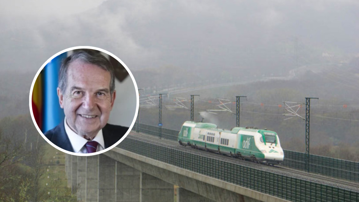 Imagen: Abel Caballero - Adif / ICAL. Línea del AVE Madrid-Galicia en el viaducto de Requejo