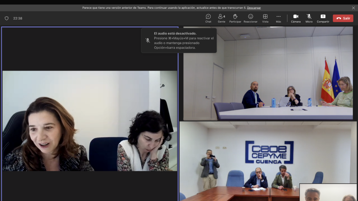 Imagen: La reunión se ha realizado mediante el sistema de videoconferencia, con la representante del Ministerio de Inclusión, Seguridad Social y Migraciones y los de la Red de Áreas Escasamente Pobladas del Sur de Europa. 