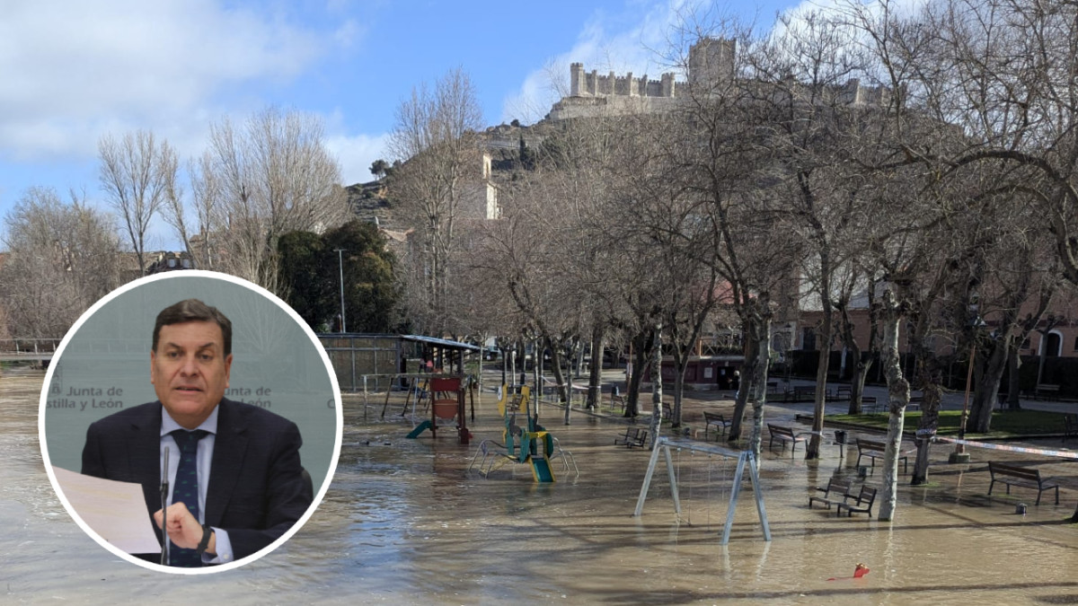 Imagen: esRadio CyL| Inundaciones en Peñafiel y Carlos Fernández Carriedo, portavoz de la Junta