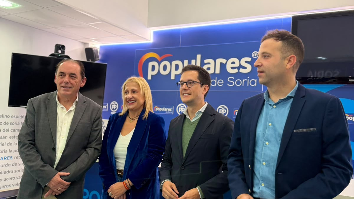 Imagen: Benito Serrano, Yolanda de Gregorio, Tomás Cabezón y Javier Jiménez, candidatos del Partido Popular en Soria. 