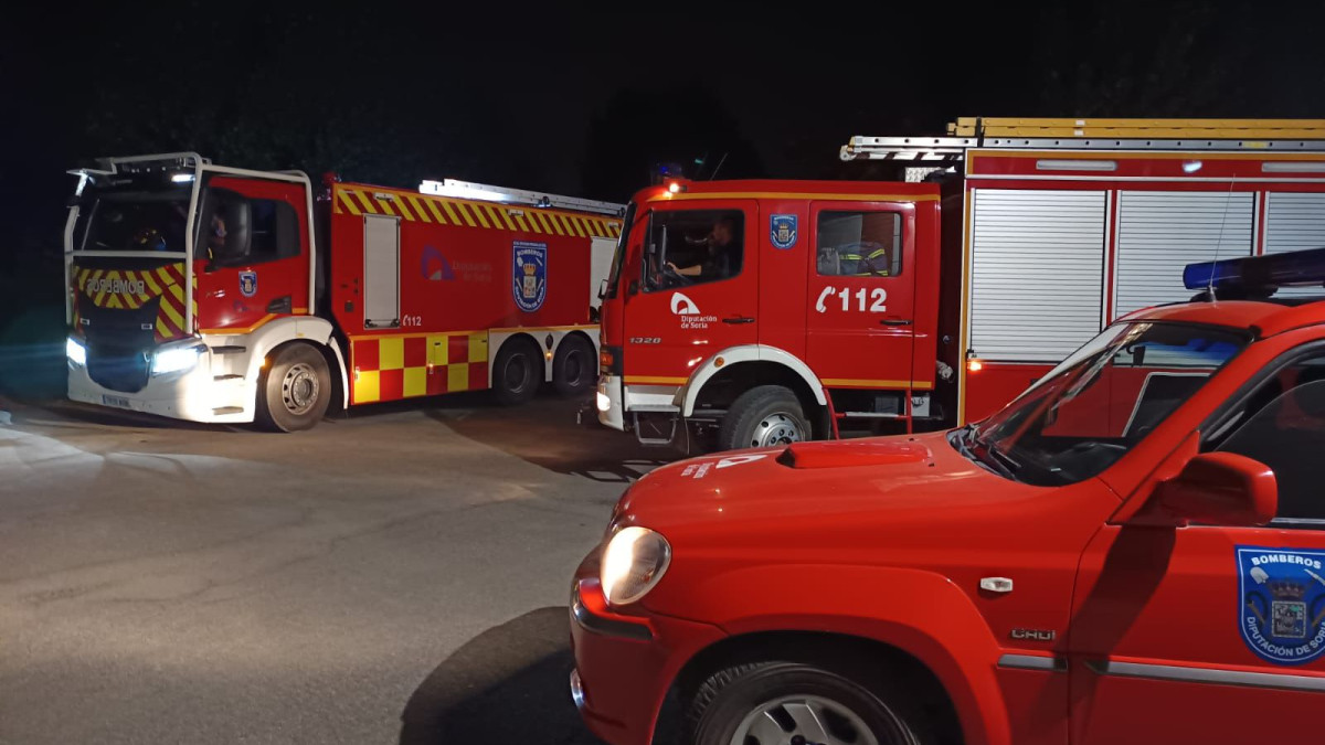 Imagen: Bomberos profesionales de la Diputación de Soria en la zona de El Bierzo. 