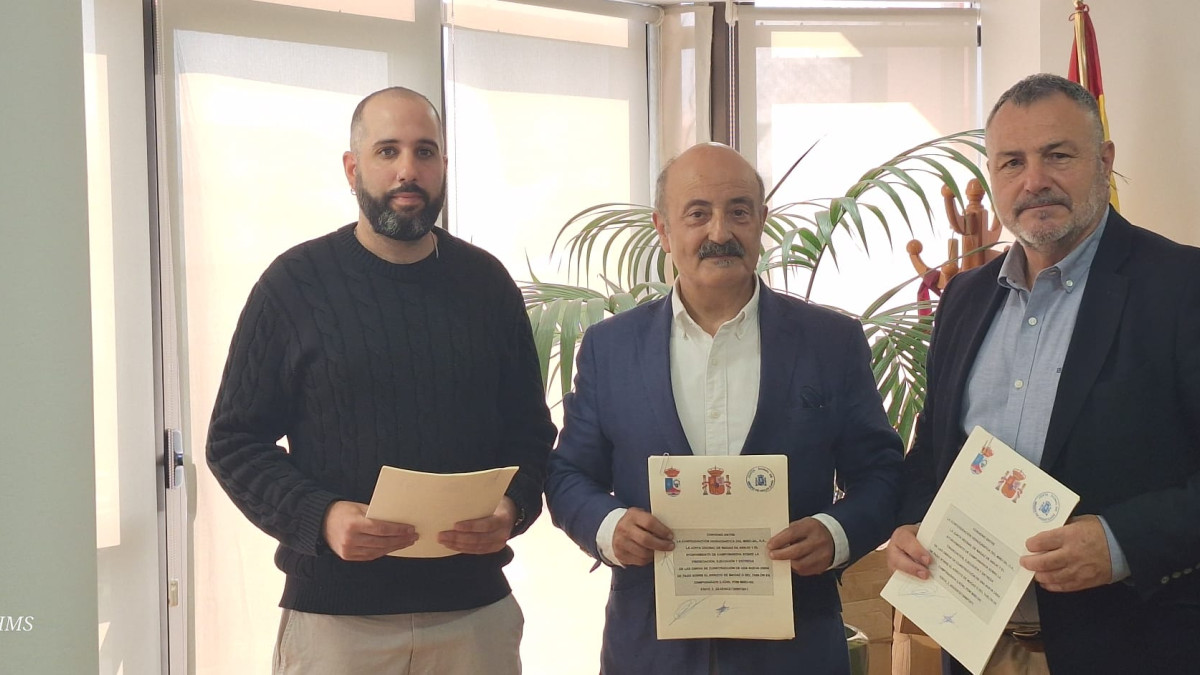 Imagen: Jonathan López, José Antonio Quiroga y Eduardo Morán, tras la reunión