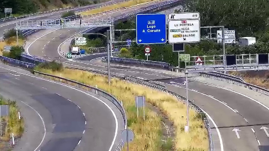 Imagen: A-6 en Trabadelo (Foto: DGT)