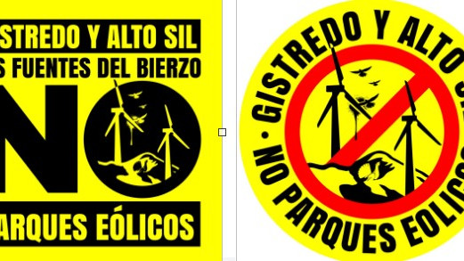 Imagen: Pegatinas de oposición al proyecto