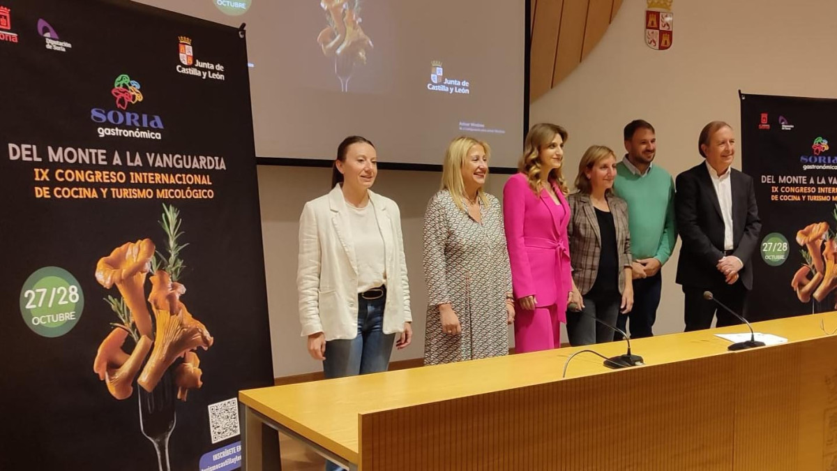 Imagen: La Junta de Castilla y León presenta el IX Congreso Internacional de Cocina y Turismo Micológico ‘Soria Gastronómica’, que se celebrará los días 27 y 28 de octubre en Soria. 