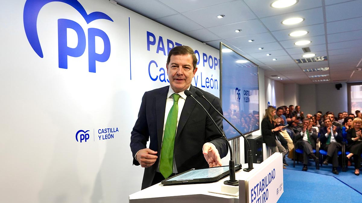 Imagen: ICAL. El presidente del PPCyL, Alfonso Fernández Mañueco, clausura la Junta Directiva Autonómica de su partido.