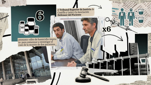 Composición fotográfica: esRadio | Foto original:  Ricardo Ordóñez / ICAL – Hospital Universitario de Burgos (HUBU) y  El gerente del Hospital Universitario de Burgos, Carlos Cartón (I), y el jefe del servicio de Oncología del HUBU, Enrique Lastras (D), ofrecen una rueda de prensa para explicar el error que causó la muerte de dos pacientes  (13/01/2026)