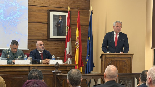 El Delegado del Gobierno en Castilla y León, Nicanor Sen, durante su intervención
