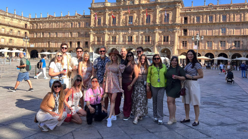 Turistas en la Plaza Mayor de Salamanca