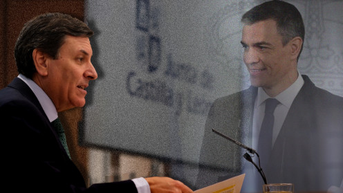 Imagen de archivo JCyL. Izquierda, Carlos Fernández Carriedo. Derecha, Pedro Sánchez