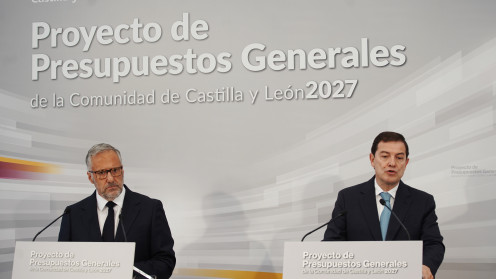 ICAL. El presidente de la Junta, Alfonso Fernández Mañueco, presenta los Presupuestos Generales de la Comunidad para 2027, acompañado del vicepresidente primero, Carlos Pollán.
