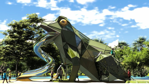 Recreación virtual de la nueva rana del parque de Wurzburg