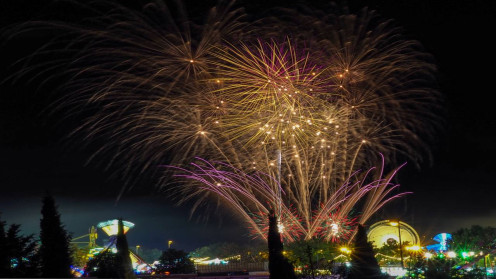 Espectáculo de fuegos artificiales durante las fiestas patronales de Valladolid