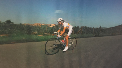 Dori en una de sus primeras bicicletas