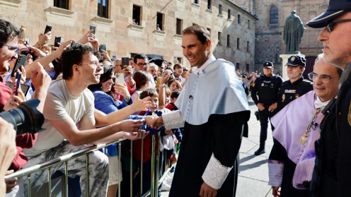 David Arranz - La Universidad de Salamanca inviste como doctor ‘honoris causa’ al tenista español Rafael Nadal, durante la solemne ceremonia desarrollada conforme al antiguo ceremonial en latín en el Paraninfo de las Escuelas Mayores