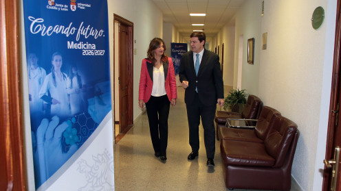 El presidente de la Junta de Castilla y León, Alfonso Fernández Mañueco, se reúne con la rectora de la Universidad de León, Nuria González Álvarez. Peio García