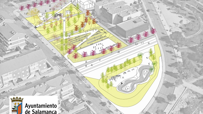Plano de las obras de la nueva plaza en el barrio de Vistahermosa