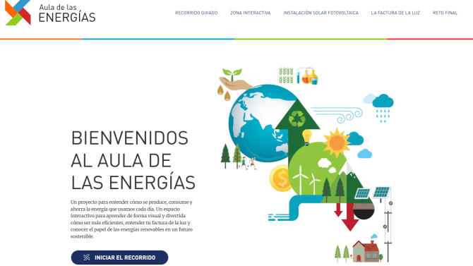 Portada de la web del Aula de las energías