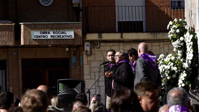 ICAL. El alcalde de Villalar de los Comuneros (Valladolid), Luis Alonso Laguna, en su discurso oficial por el Día de la Comunidad