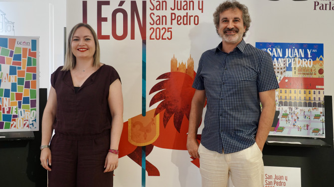ICAL / La concejala de Comercio, Consumo y Fiestas, Camino Orejas, y el técnico municipal, Óskar Álvarez presentan la programación de las fiestas de San Juan y San Pedro