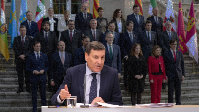 Carlos Fernández Carriedo, portavoz de la Junta de Castilla y León, durante su intervención tras el Consejo de Gobierno