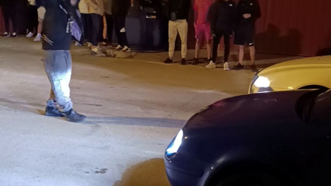 Un momento de las carreras ilegales