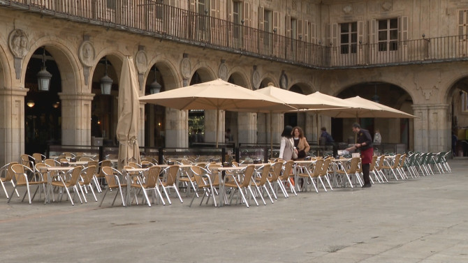 Terraza en la Plaza Mayor de Salamanca