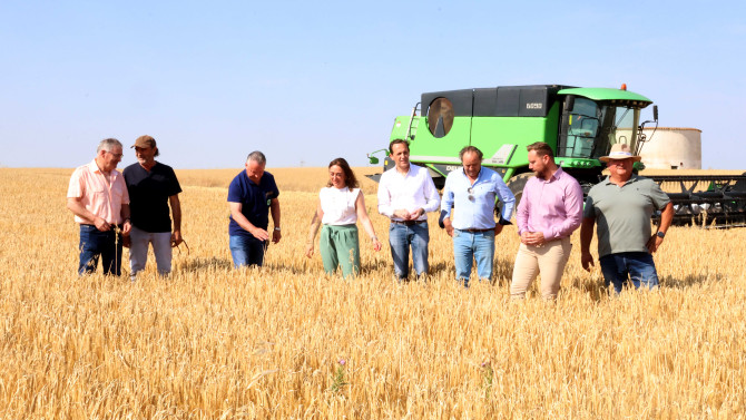 La consejera de Agricultura, Ganadería y Desarrollo Rural, María González Corral, presenta la cosecha de cereales de invierno de la presente campaña 2024-2025
