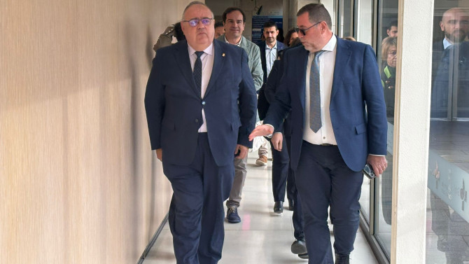 Alejandro Vázquez, en su visita a Ponferrada