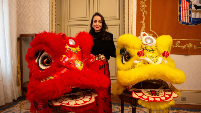 La Concejala de Festejos y Tradiciones, Carmen SeguÃn durante la presentación del programa del Año nuevo chino en Salamanca