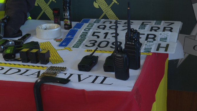 Parte del material incautado durante la operación