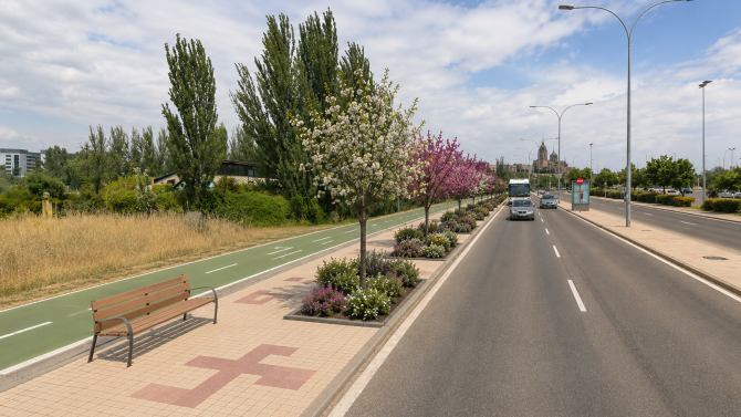 Recreación de la plantación de árboles en la Avenida Ignacio Ellacuría