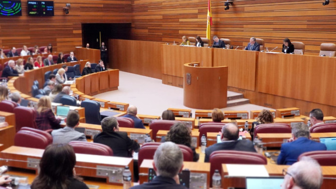 Votación en la segunda sesión del pleno de las Cortes de Castilla y León. Miriam Chacón