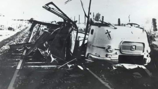 Estado en el que quedó el autobús que transportaba a los escolares