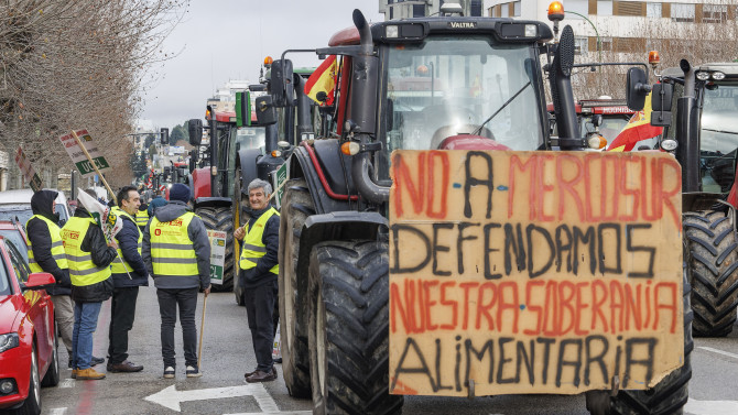 Tractorada contra Mercosur en Burgos. Imagen: ICAL