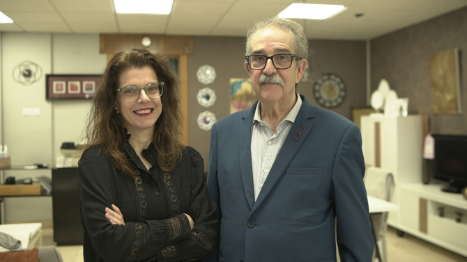 Jesús Muñoz, junto a su hija.