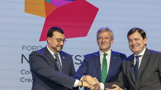 Barbón, Rueda y Mañueco, en la reunión de ayer (Foto: Junta de Castilla y León)