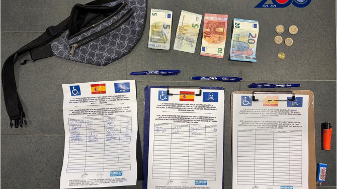 Efectos incautados a los detenidos. PolicÃa Nacional.